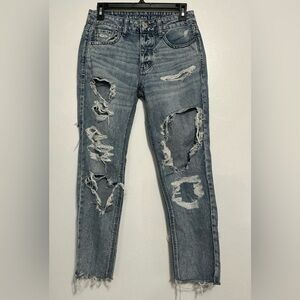 Ripped Denim Skinny Jeans